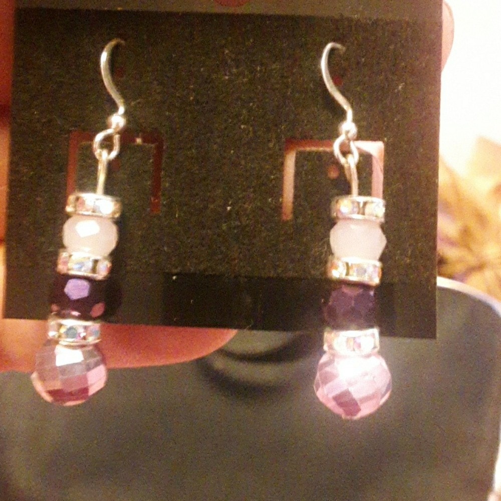 Purple -pink earrings